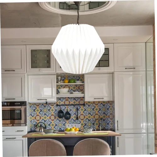 Vista 5 de NOLITOY 2 unids hecho a mano linterna de papel pantalla moderna simple cubierta de luz decorativa para decoración del hogar fácil almacenamiento