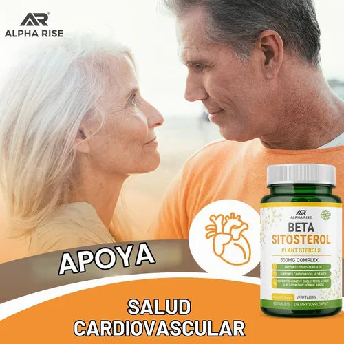 Vista 5 de Beta Sitosterol - Tabletas de 500 mg - Sin OGM - Apoya los niveles de colesterol saludable y próstata - Complejo de fitoesteroles - Esteroles