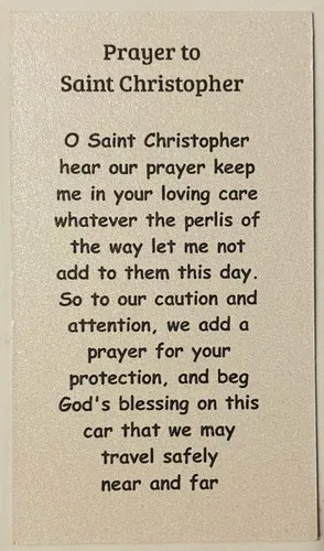 Vista 2 de Westmon Works San Cristóbal Patrono Saint of Travelers - Clip para visera con tarjeta sagrada
