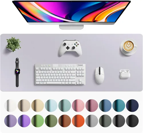 Vista 260 de Aothia - Protector de escritorio de cuero sintético, base para mouse y cubierta antideslizante, superficie impermeable para laptop y escritura