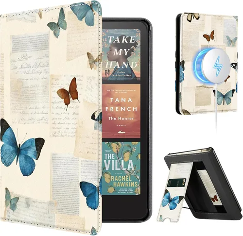 Vista 13 de CoBak Funda inteligente para Kindle Paperwhite de 6.8" de 11ª generación 2021 con función de encendido automático, ligera, delgada, de piel **Salvia