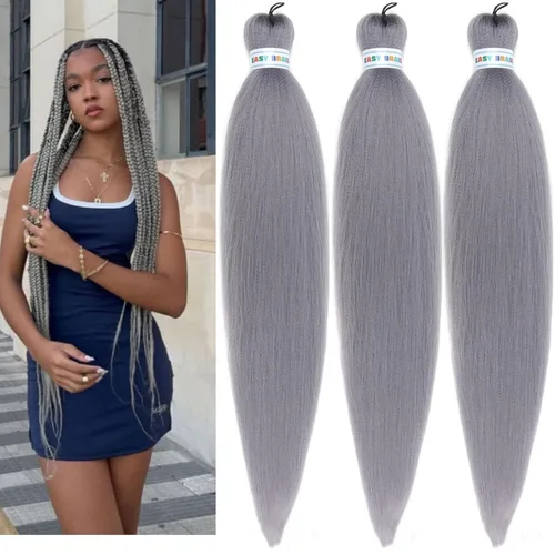 Vista 174 de Leticia - Cabello estirado para trenzar, color negro, 16 pulgadas, paquetes de 6