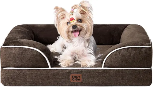 Vista 50 de EHEYCIGA - Cama ortopédica para perro grande, impermeable, de espuma viscoelástica y espuma tipo caja de huevos, bordes elevados, antideslizante