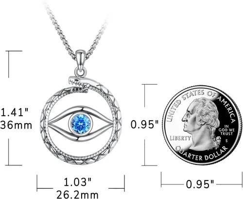 Vista 2 de Eusense Nudo De Bruja Plata 925 Original Brujas Nudo Collar Lilith Hécate Joyería Tetragrammaton Amuleto De Proteccion Triple Luna Diosa Collar