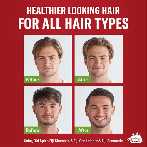 Vista 3 de Old Spice Fiji Pomade for Men, Loose Hold, Low Shine, Men's Hair Styling, 2.22 Oz Each, Twin Pack