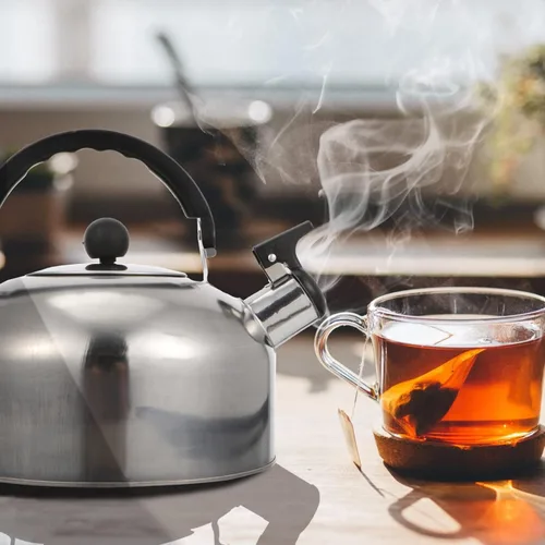 Vista 8 de Tetera de acero inoxidable para estufa, tetera de acero inoxidable hervidor de agua hirviendo para estufa, herramienta de cocina, tetera hirviendo