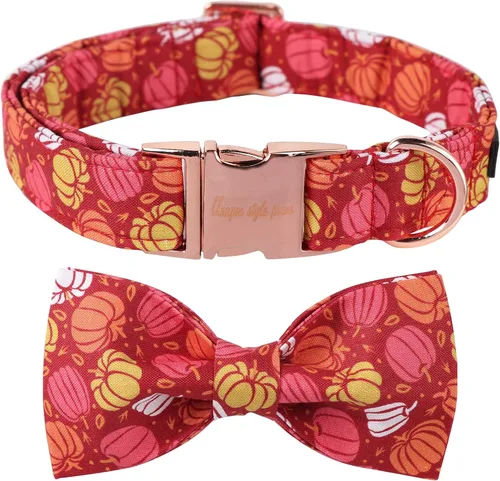 Vista 13 de Unique Style Paws Collar de perro de Halloween con lazo de algodón lindo pajarita para perros pequeños, medianos y grandes, vacaciones