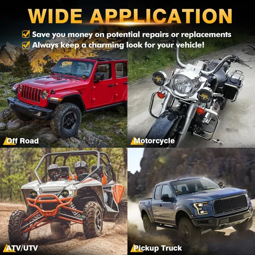 Vista 6 de Auxbeam Cubiertas protectoras redondas de la serie P4, tapa de lente LED negra de 4 pulgadas, protector contra impactos contra el polvo y cumple