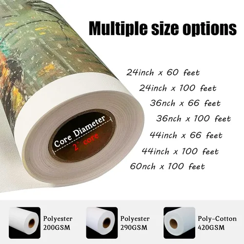 Vista 2 de Rollo de lona para impresora de inyección de tinta de gran formato, rollo de lona mate de alta calidad, papel de impresión de poliéster de secado