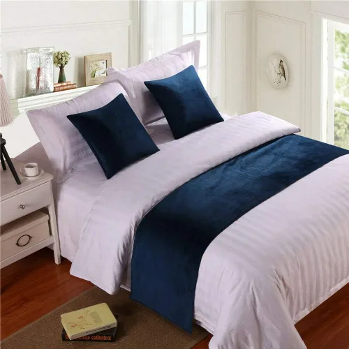 Vista 31 de Pañuelo de terciopelo de lujo, toalla de cola de cama, decoración de ropa de cama para el hogar, hotel, dormitorio