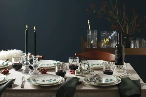 Vista 9 de Lenox 880068 Balsam Lane Juego de 4 Platos de Cena (Verde), Vajilla Navideña, Entretenimiento Navideño