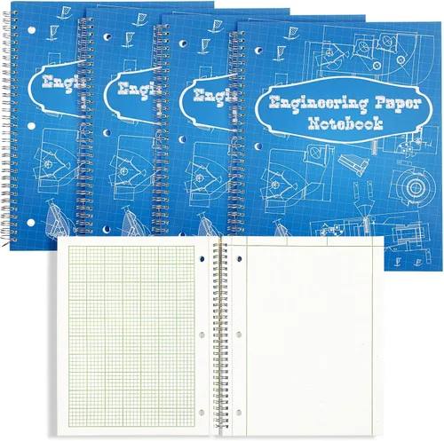 Vista 8 de Colarr Engineering Computation Pad 8.5" x 11" Engineering Wirebound Spiral Notebook Grid Pad 5 Squares Per Inch Graph Paper for Drafting Drawing