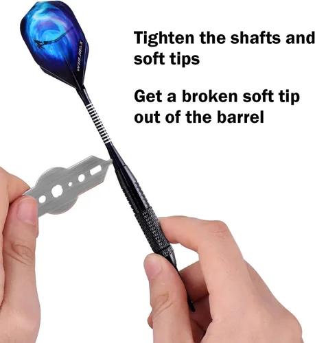 Vista 6 de WIN.MAX Darts Plastic Tip - Soft Tip Darts Set - 12 Pcs 18 Gram with 100 Extra Dart Tips 12 Flights Flight Protectors and Wrench for Electronic Dart