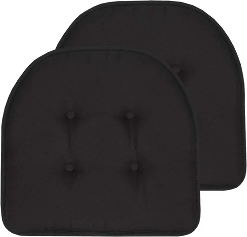 Vista 83 de Sweet Home Collection - Cojín de espuma viscoelástica para silla con capitoné, antideslizante, en forma de U, de 17 x 16 pulgadas, a cuadros Cuadros