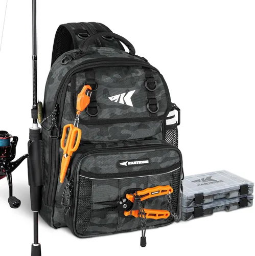 Vista 11 de KastKing Bolsa de Pesca con Eslinga BaitSpace, Mochila de Pesca con Soporte para Caña y Bebidas, Bolsa de Aparejos para Equipo de Pesca