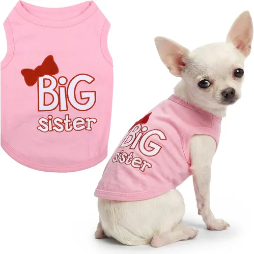Vista 26 de Playera parisina para perros con palabras bordadas "I Love My Mommy" - 100% algodón, camiseta rosa para perros - Chaleco sin mangas para mascotas