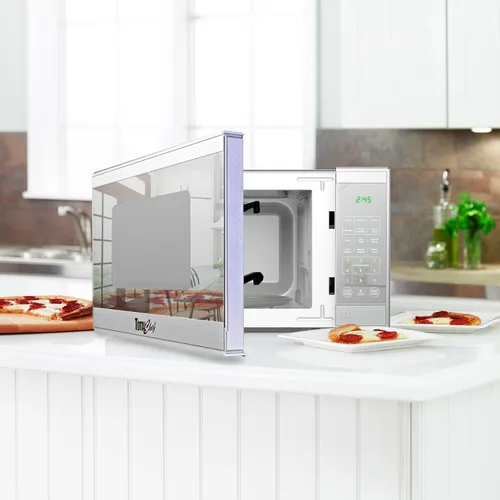 Vista 8 de Total Chef Horno microondas de 0.7 pies cúbicos – Aparato de cocina pequeño de encimera, microondas de acero inoxidable con toque digital, funciones