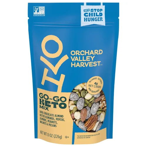 Vista 10 de Orchard Valley Harvest Go-Go Keto Mix, almendras de mantequilla de almendras de chocolate oscuro, cacahuetes, nueces y nueces, baja