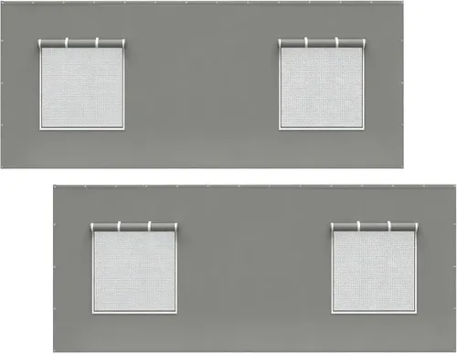 Pared lateral de repuesto para toldo de cochera de 20 x 6.6 pies, se adapta a cochera de 10 x 20, 12 x 20, 20 x 20 pies con ventanas enrollables,