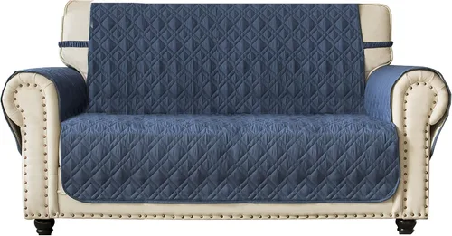 Vista 9 de Ameritex Funda de sofá biplaza, protector de muebles acolchado resistente al agua con patas antideslizantes traseras para perros, niños y mascotas