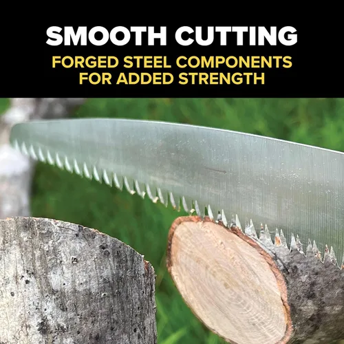 Vista 4 de Jameson HS-13TE-WH Sierra de mano de corte triple de 13 pulgadas con mango de madera, sierra de podar de grado profesional para cortes limpios