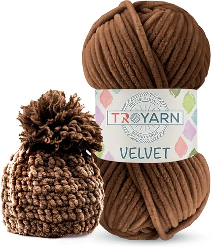 Vista 28 de Hilo de Chenilla para Ganchillo - 100g (121m), Hilo Suavísimo y Esponjoso, Perfecto para Mantas de Bebé y Amigurumi, Tamaño 6