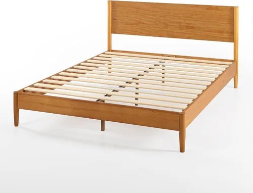 Vista 14 de Zinus Allen Marco de Cama de Plataforma de Madera de Mediados de Siglo/Base de Madera Maciza/Soporte de Listones de Madera/No Se Necesita