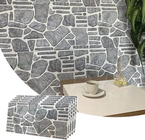 Vista 24 de Dundee Deco Paneles de Pared 3D - Revestimiento Aspecto de Piedra Gris Azulado Blanco Paneles de Pared, Revestimiento de Espuma de Poliestireno