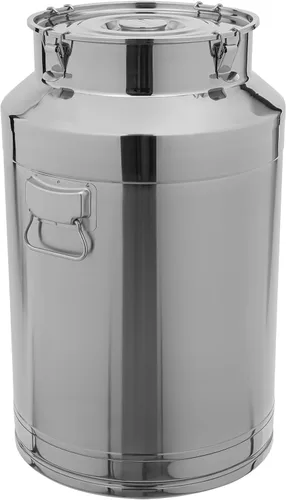 Vista 18 de Lata de leche de acero inoxidable de 5 litros, cubo de vino de 1.32 galones, jarra de leche con tapa sellada, resistente (sin grifo, 1.32 galones)