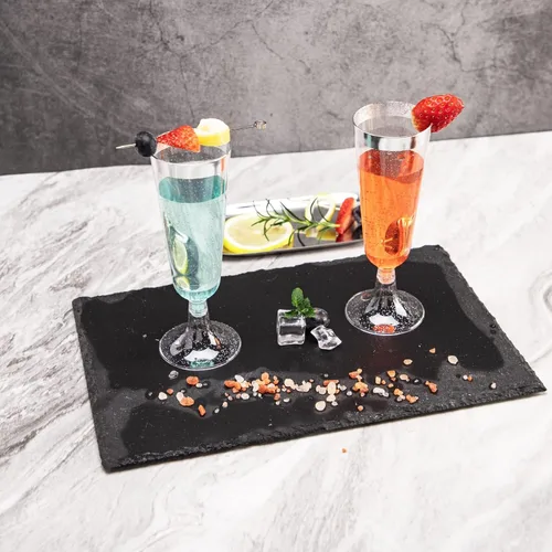 Vista 5 de WDF - 60 platos desechables cuadrados de plástico transparente de 7 pulgadas, para entradas, postres, ensaladas, para fiestas y bodas