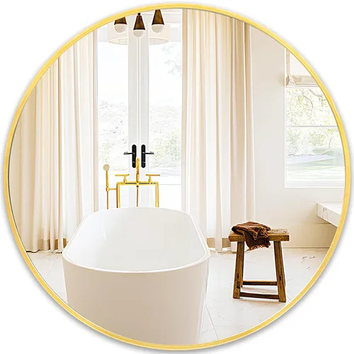 Vista 20 de Fabuday Espejo circular negro para decoración de pared de 18 pulgadas, espejo redondo de baño con marco mate, pequeños espejos circulares