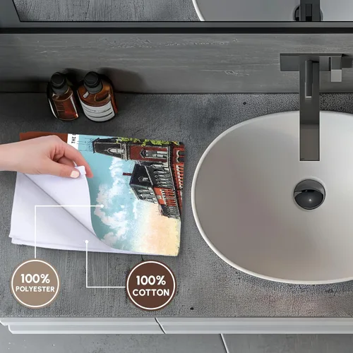 Vista 4 de 3dRose The Brooks House, Brattleboro, Vermont with Antique Cars 22x30 Bath Hand Pool Towel