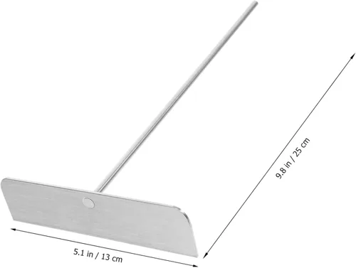 Vista 5 de SHOWERORO Esparcidor de crepé en forma de T de acero inoxidable y raspador de panqueques, herramienta práctica para crepas y cocina casera