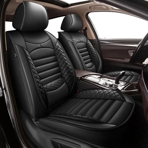 Vista 11 de 2 fundas de asiento delantero para Volkswagen Jetta 2007-2025: piel sintética, suave, cómoda, duradera, impermeable (2 asientos delanteros, beige)
