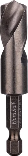 Vista 13 de NordWolf Broca rechoncha de cobalto M35 de 1/2 pulgada para acero inoxidable y metales duros, con vástago hexagonal de 1/4 pulgadas para mandriles