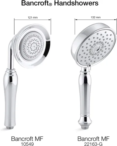 Vista 2 de KOHLER 22163-PB Bancroft - Ducha de mano multifunción con 3 ajustes de pulverización, 2.5 GPM, latón pulido vibrante