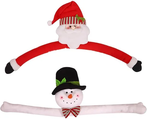 Vista 4 de Decoración de muñeco de nieve de Papá Noel de felpa para decoración de árbol de Navidad, A, Clásico