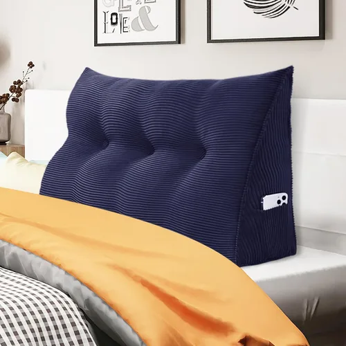 Vista 36 de Almohada de cuña para sentarse en la cama, almohada de lectura para adultos, soporte para respaldo, almohada de cabecero, sofá cama, cojín de Negro