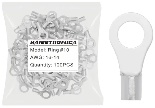 Vista 42 de haisstronica Conectores de cable no aislados, 30 terminales de horquilla de 1/4 ", kit de cobre con costura soldada AWG 8