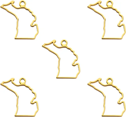 Vista 91 de kkjoy 5 piezas de dijes de mapas de continentes huecos de EE. UU. con colgante para hacer joyas y manualidades, accesorios de mini dijes de acero
