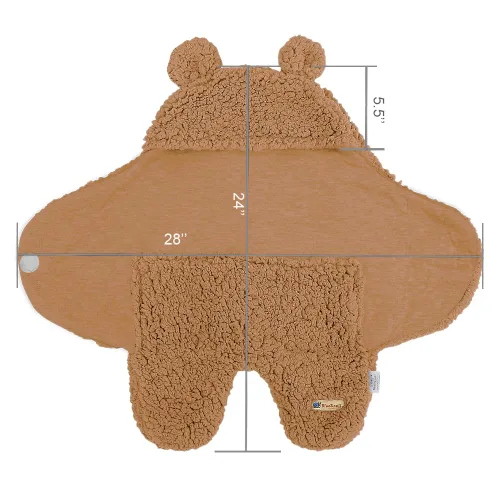 Vista 3 de BlueSnail Manta de recepción para recién nacido Envolvente para dormir del bebé Arrullo (0-3M, 8-13 libras, marrón)