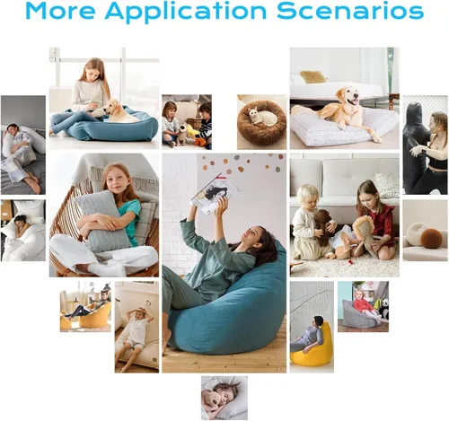 Vista 7 de Relleno de puf, relleno de espuma viscoelástica triturada de 5 libras, relleno de silla de puf, recarga de relleno para puf, relleno de saco