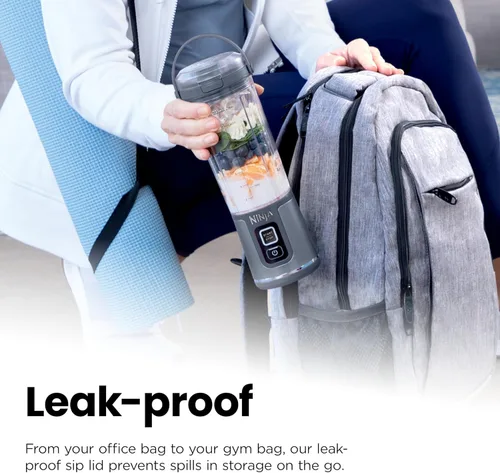 Vista 25 de Ninja BC155PS Blast - Licuadora portátil de dos unidades, inalámbrica, recipiente de 18 onzas, licuadora personal para batidos y smoothies, sin BPA