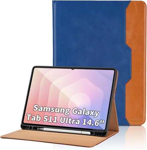Vista 55 de Funda para Samsung Galaxy Tab A7 de 10,4 pulgadas 2020 (SM-T500/T505/T507) - Funda de piel sintética con función atril y bolsillo, función de Azul