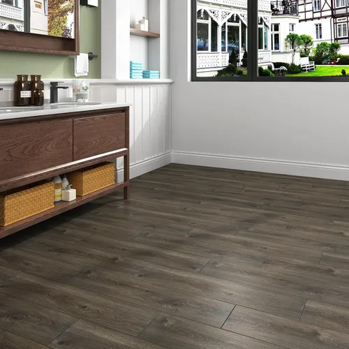 Vista 2 de Suelo de vinilo impermeable para despegar y pegar, paquete de 24 baldosas enrollables de 6 x 36 pulgadas para cocina y baño