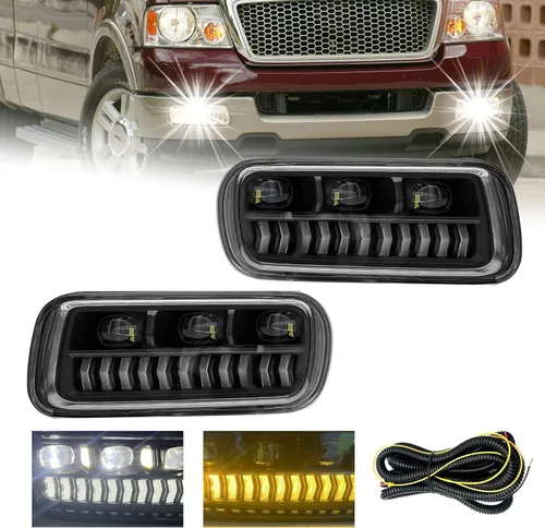 Vista 12 de Luces antiniebla compatibles con 2003 2004 2005 2006 GMC Sierra 1500 2500 3500, lámparas antiniebla de lente transparente izquierda+lado derecho