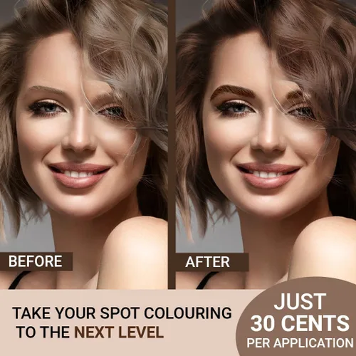 Vista 7 de Kit de tinte para cabello instantáneo MinaiBrow marrón claro 100% cobertura de canas hasta 30 aplicaciones, polvo de tinte natural con agua