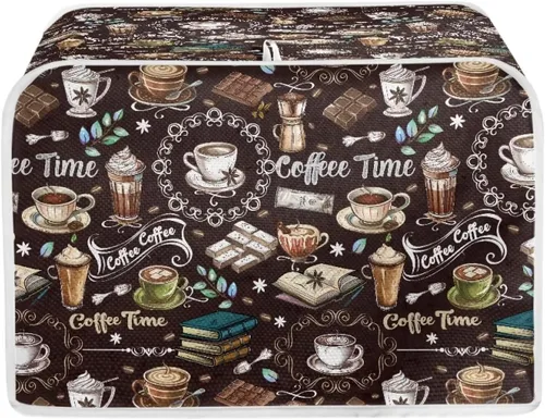 Vista 36 de Talayituse Funda para tostadora con estampado de huellas bohemias de 4 rebanadas para pan, cubierta lavable para tostadora de cocina, cubierta