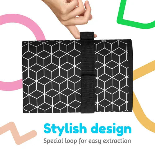 Vista 7 de Toolik - Cambiador de pañales para bebé, extra grande (27.5 x 19.7 pulgadas), tapete impermeable para paseos de cochecito o bolsa de pañales, se