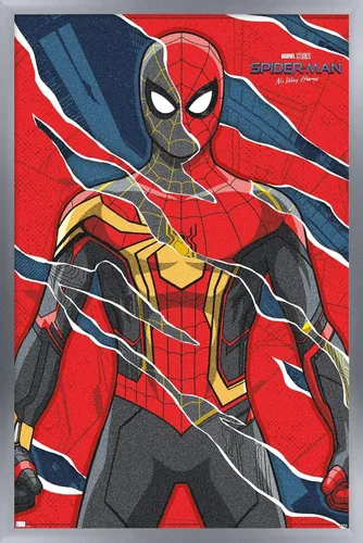 Vista 8 de Trends International Marvel Spider-Man: No Way Home - Póster de pared triturado, 22.4 pulgadas de largo x 14.7 pulgadas, versión enmarcada en madera